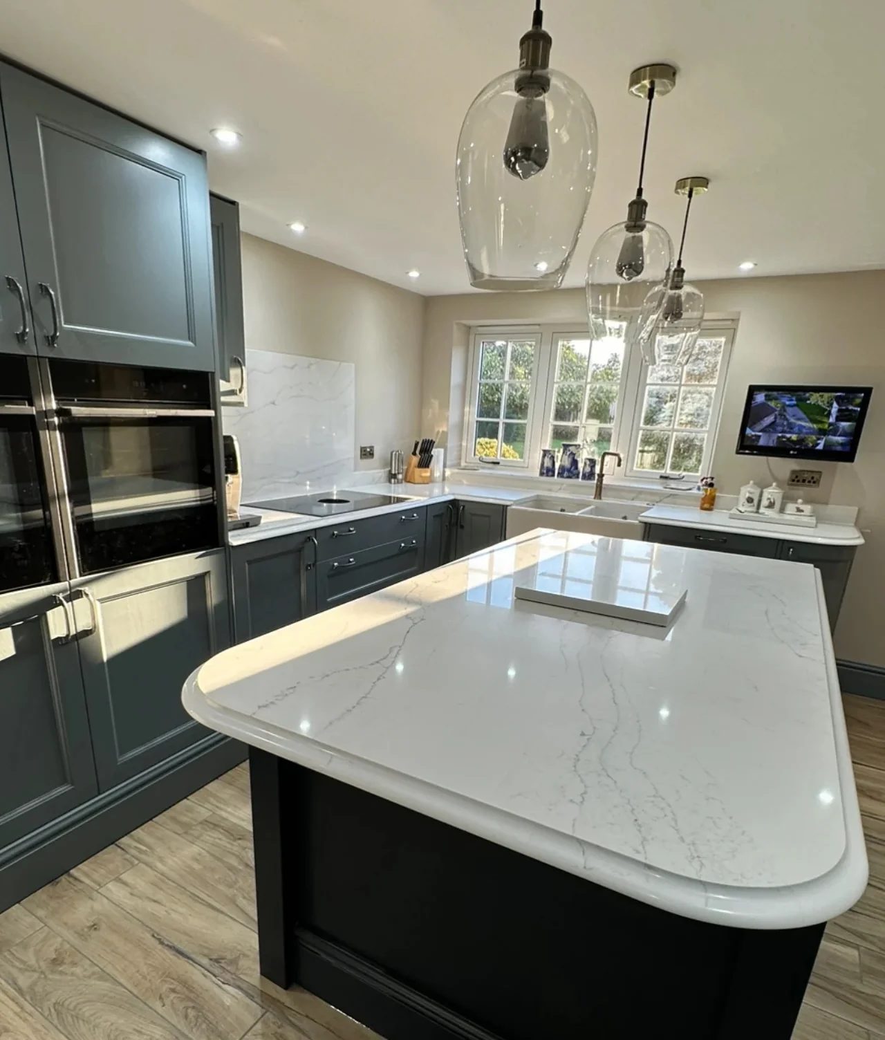 Marble kitchen worktop installation in Kensington, London