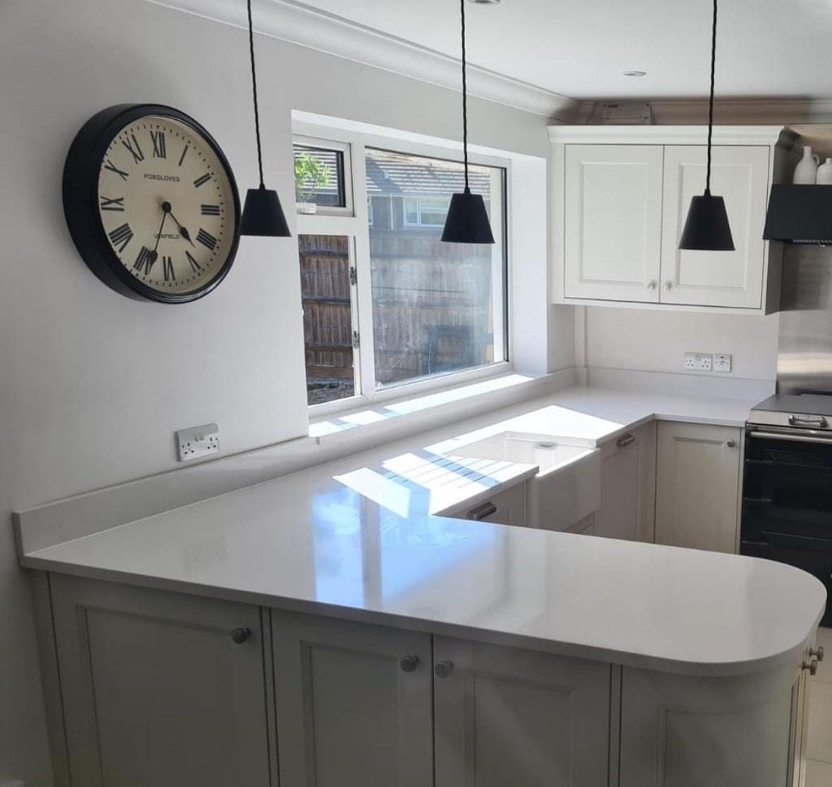 Quartz kitchen worktop installation in St John's Wood, London